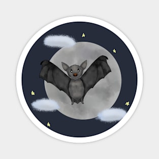 Bat flying over moon Magnet